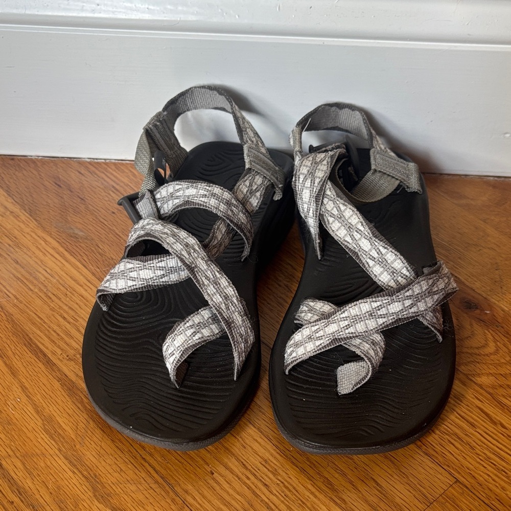 Chaco Black and White Patterned Sandals
